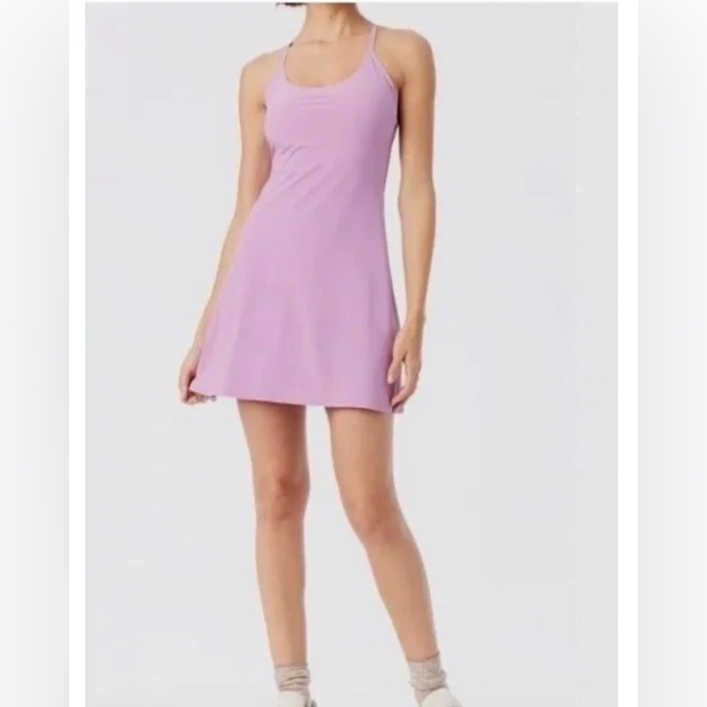 Abercrombie & Fitch Light Pink Traveler Mini Dress Built in Shorts Medium Tall
